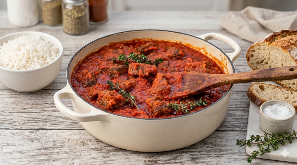 Tomato Stew (Chicken / Beef) - West African catering by Monmu & Monje